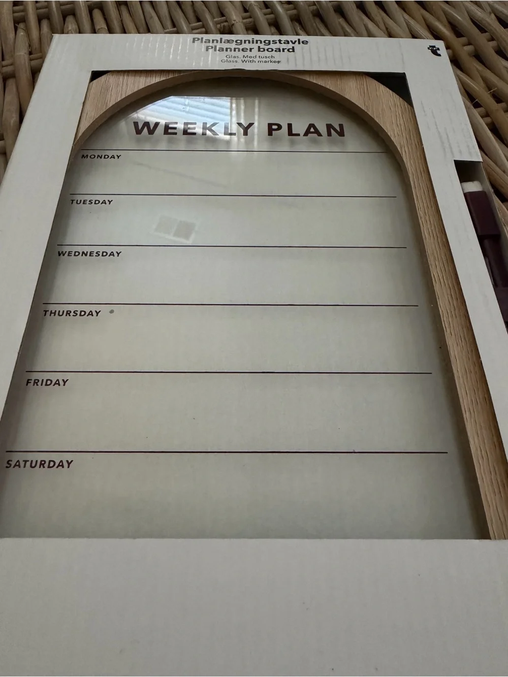 Flying Tiger Copenhagen - Weekly Planner Board Glass with Dry Erase Marker
